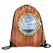 Produktbild MISYRC Porthole On The Wooden Background Window Ship at The Old Sailing Vessel Drawstring Bags Jogging Backpack Sport Bag for Men & Women