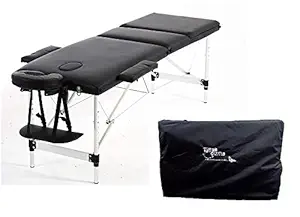 Tattoo Gizmo Portable Massage Table Tattoo Bed Massage Bed Spa Bed Chair Bed Strong Aluminum Base, 75 cm Wide, 250 Kg weight Bearing, both side headrest