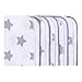Produktbild LULANDO Baby-Waschlappen und Waschtücher 25x25cm (10er Set). Waschbares Babytuch aus Baumwolle für Jungen und Mädchen, Farbe:Grey Stars / White