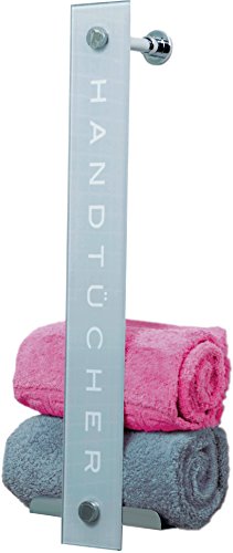 Cornat Design-Handtuchhalter, Praktische Aufbewahrung für bis zu 8 Handtücher, Zum Einhängen an der Duschkabine Glasstärke, Ablagebreite: 18 mm, 1 Stück, T319649 - 2