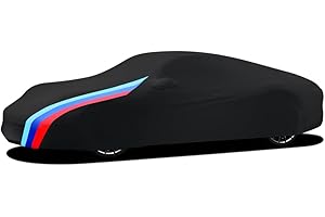 Asasytal Interno Copertura per Auto Sportive, con Cappuccio Pieno Protezione, Tessuto Elastico in Velluto Morbido, Anti-vincoli Traspiranti per il Garage/Auto Show/Mostra, L4.5~4.85m,Nero con Motivo