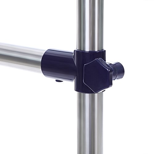 Songmics Doppel Stange Kleiderständer mit Rollen Höhe 100-165 cm, Edelstahl plattierte Rohre LLR03L - 5
