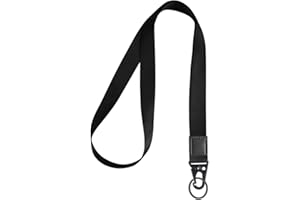 Vicloon Cordón Cuello para Key, Cordones de Insignia, con Hebilla de Olécranon, Correa para Cuello, Llavero Cordón, para Llavero, Tarjeta de Estudiante, Tarjeta de Autobús - Negro