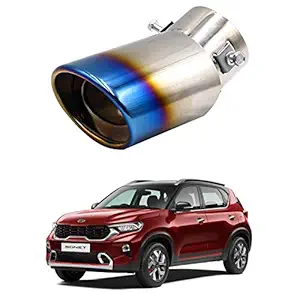 Oshotto Stainless Steel SS-006 Car Exhaust Muffler Silencer Cover Compatible with Kia Sonet (Multicolor)