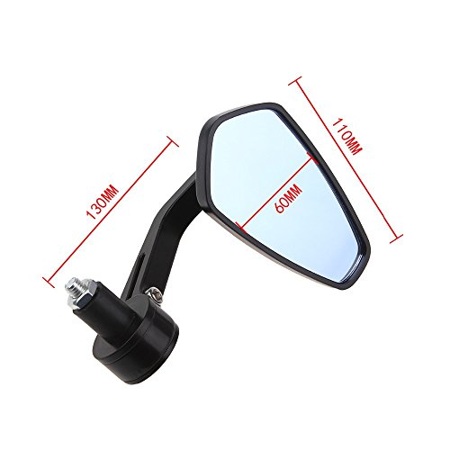 1 Paar Motorrad LenkerendeSpiegel Rückspiegel Seitenspiegel 7/8 22MM Universal Schwarz Drehbare Aluminium Scooter Rückspiegel - 2