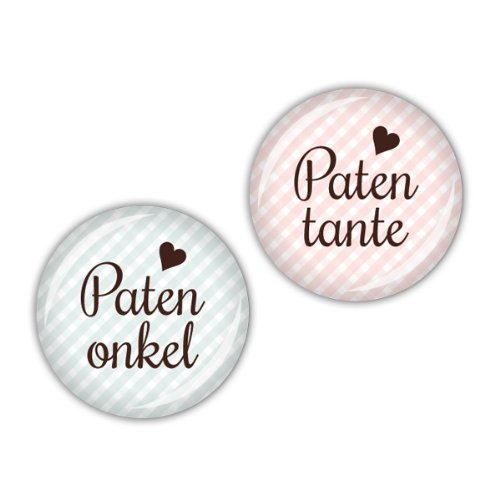 lijelove Buttons, 04-01RS, "Vichy" Patentante & Patenonkel, bunt, 25 mm