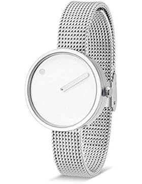 Picto Damen-Armbanduhr Analog Quarz One Size, weiß, silber