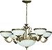 Produktbild Kronleuchter Jugendstil / Messing antik / 9-flammig / Lüster Jugend Stil / marmorierte Gläser / Shabby Chic Hängeleuchte / Wohnzimmer Pendelleuchte Schlafzimmer Flur