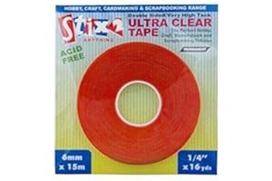 Stix2 Double Sided Ultra Clear Very High Tack Adhesive Tape, 6mm x 15m