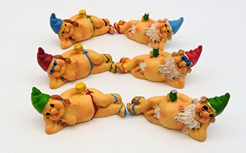 12 nackte Zwerge 5,5 cm Figur Mann Frau FKK Gartenzwerg - 5