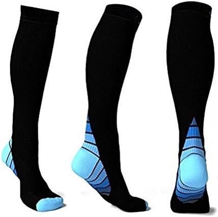 NOVPEAK SPORT Compression Socks for Men &amp; Women,Better Blood Circulation, BEST Graduated Athletic Fit for Running, Nurses,Shin Splints,Maternity Pregnancy. Boost Stamina,Circulation &amp; Recovery. (Black&amp;Blue, S/M)