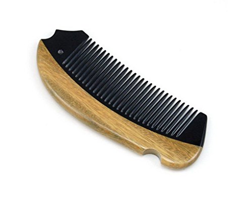 ACME Kamm Holzkamm Taschenkamm aus Grün Sandelholz,handgefertigte Kamm ,12,5 x 4,8cm,Braun - 2