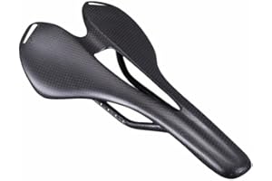 QIKU Sella per bicicletta in fibra di carbonio, sella per mountain bike, sella da strada design cavo, super leggero 110 g