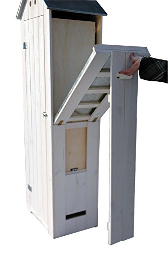 dobar 56215e Schweres Gartengerätehaus mit ausklappbarem Pflanztisch aus massivem Kiefernholz, fertig aufgebaut, 130 x 40 x 185 cm, 35 kg, weiß - 2