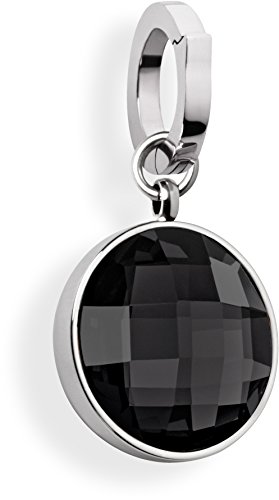 Tamaris Damen-Charm Jane Edelstahl Glas schwarz