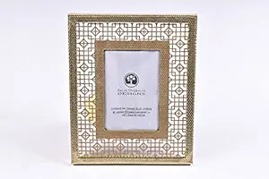 Allied Decor Photo Frame Jali Design MDF/Glass/PU (Size : 4 X 6, Color : Gold, Dimensions : 2 X 25 X 20 cm)