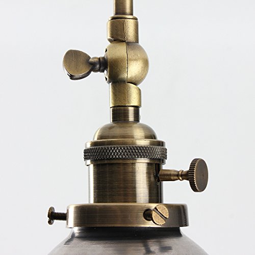 KING DO WAY Lampenschirme E27 Glühbirne Fassung Wandlampe Wandleuchte Deckenlampe Haengelampe Haengeleuchte Vintage Antik industrielle Schüssel Wandleuchter Loft Wand Lichtwand Lampe Silber - 3