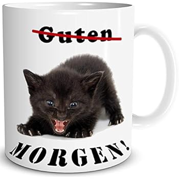 Triosk Tasse Morgenmuffel Katze Lustig Mit Spruch Guten Morgen Katzenmotiv Geschenk Für Katzenliebhaber Frauen Freundin Büro Kollegin