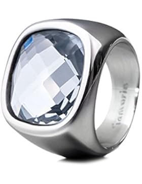 Tamaris Damen-Ring Simona Edelstahl Kristall weiß