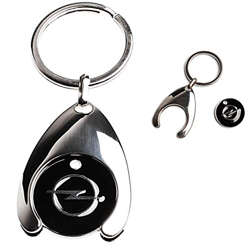 Preisvergleich Produktbild Opel Schlüsselanhänger mit Einkaufswagenchip aus hochwertigem Metall