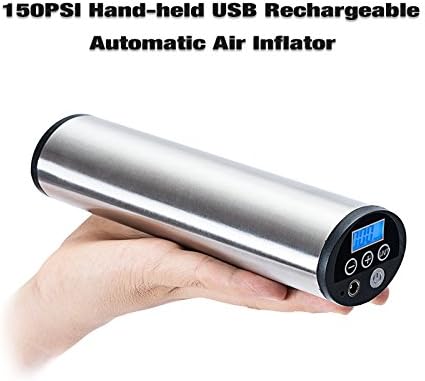 150PSI Tire Inflator Portable Mini Air Compressor Pressure Detection Digital Preset Inflation Night Emergency Lighting Li-ion Rechargeable Battery Inside