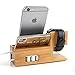 Price comparison product image RoseFlower® Premium Wooden 3 in 1 iPhone Android Apple Watch USB 3 Port Micro HUB Charging Stand Station Dock Platform Cradle Holder - Bamboo