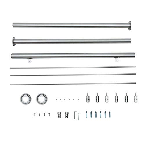 Preisvergleich Produktbild ForceSthrength Balkongeländer Mit 3 Runden Querbalken Edelstahl Treppengeländer 80cm