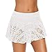 Produktbild iYmitz Sommer Damen Spitze Rock Strandmode Vintage Lose Strickrock Kurzer Skort-Swimrock Für Frauen(Weiß,EU-42/CN-XL)