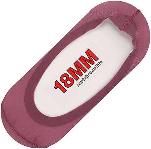 18MM Silicon Strap Invisible Footsies Shoe Liner Trainer Ballerina Socks (Wine)