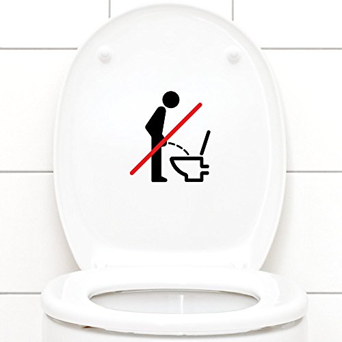 Grandora W733 WC Aufkleber Piktogramm im Sitzen pinkeln schwarz
