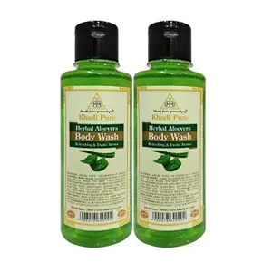 Khadi Pure Herbal Aloe Vera Body Wash, 210 ml (Pack of 2)