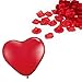 Price comparison product image 1000 Valentine's Day Red Rose Petal Decoration & 12 Red Heart-Shaped Balloons