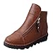 Produktbild Damen Stiefeletten FGHYH Damenmode Knöchelreißverschluss erhöhen lässige runde Kappe kurze Stiefel Schuhe(37, Braun)