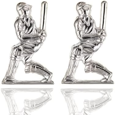 Sterling Silver Cricketer Cufflinks.Sport Cufflinks.