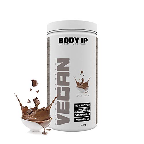 BODY IP Simons Perfect Vegan Blend | Rich Chocolate | leckeres veganes Eiweiß ohne Soja | 1000g