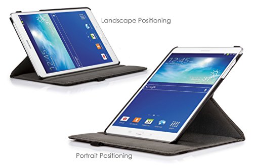ForeFront Cases® Neue Leder Drehbar Hülle / Tasche / Case / Cover für Samsung Galaxy Tab 3 Lite 7.0 T110 – Rundum-Geräteschutz und intelligente Auto-Sleep-Wake-Funktion mit 3-JAHRES-GARANTIE VON FOREFRONT CASES – inkl. Eingabestift und Displayschutz - 2