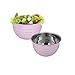 Produktbild Kosma Set bestehend aus 2 tiefen Schüssel aus Edelstahl | Salatschüssel außerhalb Rosa Innen hochglanzpoliert - 18 cm (1,5 Liter)