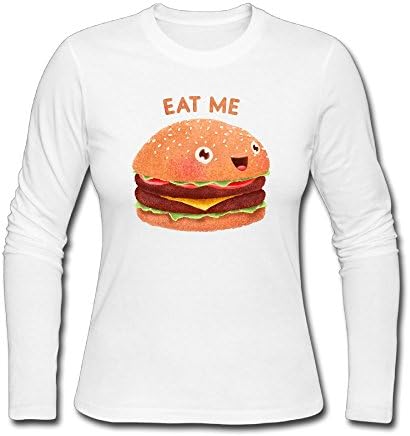 HappySL Burger Women's Soft Long Sleeve Round Neck Pullover Sweatshirt Pullover Shirt Tops