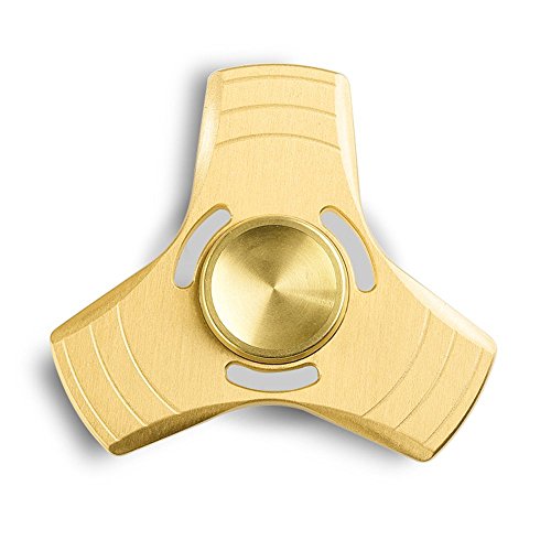 Fidget Spinner, Aluminum Alloy Fidget Hand Spinner Solid Metal Quiet Tri Spinner 3+ Minutes EDC Focus Toy for Stress and Anxiety Relief No wobble, No Noise! (Gold) Fidget Spinner, Aluminum Alloy Fidget Hand Spinner Solid Metal Quiet Tri Spinner 3+ Minutes EDC Focus Toy for Stress and Anxiety Relief No wobble, No Noise! (Gold)