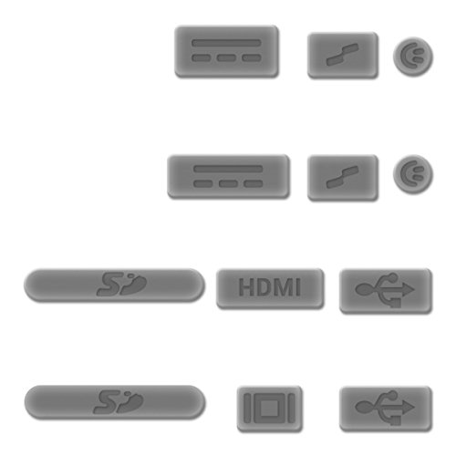 kwmobile 12in1 Set: 12er Staubschutz Set für Apple MacBook Pro 13″ 15″ Retina / Air 11″ 13″ (ab Mitte 2011) – Staubschutz Stecker Zubehör Dust Plug in Silber - 3