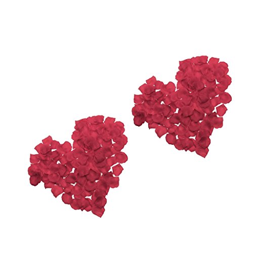 600 Stück Rosenblätter Blumen Bevorzugungen für Hochzeit Dekoration (Rot) - 5