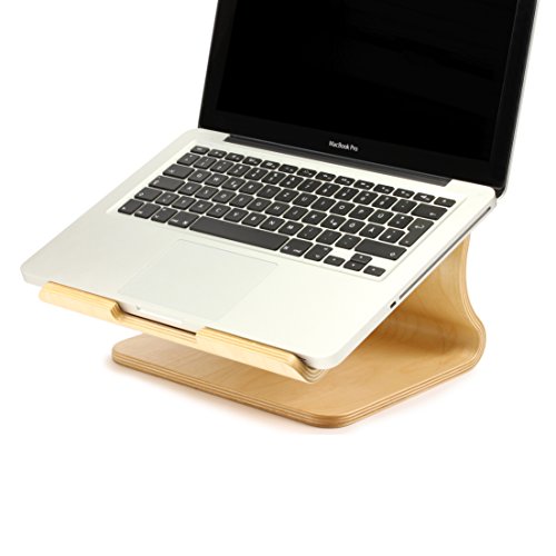 Laptopständer [Original Urcover®] Samdi Edition Echt Holz Notebookständer und Halter für Apple Macbook Pro/Retina Samsung Notebook Ständer Asus Laptop [Deutscher FACHHANDEL] Hell Braun - 4