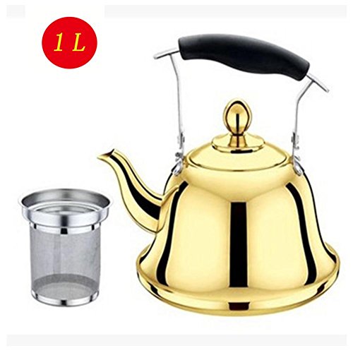 HUWAI YK col de Cygne 1,5 L en Acier Inoxydable Royal Palace caf Goutte  Goutte Bouilloire, Pot  Long Cou (Or/Argent), Silver