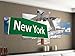 Produktbild Acrylglasbilder 5 Teilig 200x100cm New York Flugzeug Airport Schild Flug Druck Acrylbild Acryl Acrylglas Bilder Bild 14F1006