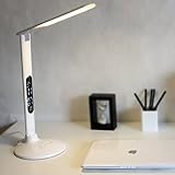 BESTEK 7W Led Schreibtischlampe dimmbare Tischleuchte Uhr, 4 Modi/5 Stufen, digitales Display(Uhrzeit, Wecker, Temperatur) und USB Port zum Aufladen, Augenschutz, Touchfeld, weiß - 6