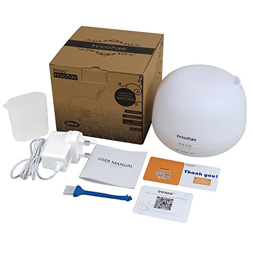 InnooCare Aroma Diffuser 500ml Diffusor Ultraschall Luftbefeuchter Kalten Nebel Technologie Abschaltautomatik Raumbefeuchter mit 7 LED Farbwechsel und Ebook für Babies Yoga Kinderzimmer Schlafzimmer Büro usw. - 7