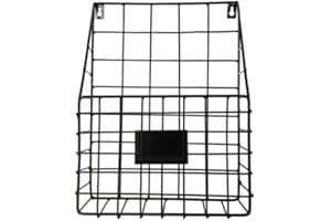 M.J COMFY-LIFE Magazine Rack Wall Mounted 30 * 25 * 10cm Metal Magazine Newspaper Holder Rack File Simple Newspaper Basket (Black)
