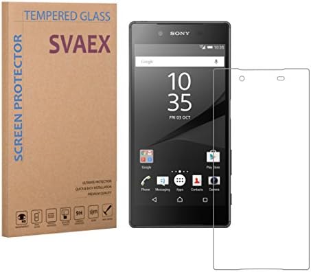 SVAEX Premium Tempered Glass Screen Protector For Sony Xperia Z5 - 0.3mm - HD Transparency - Oleophobic coating - 2.5D Round Edges - Delicate Touch - Japanese Glass