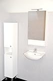 Mit angenehm hellen LED-Licht GoodView Badmöbel Set Sorento Badezimmermöbel Spiegelschrank Badezimmerhochschrank Hochschrank weiß mit LED-Licht