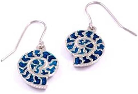 St JustinPewter Ammonite Drop Earrings